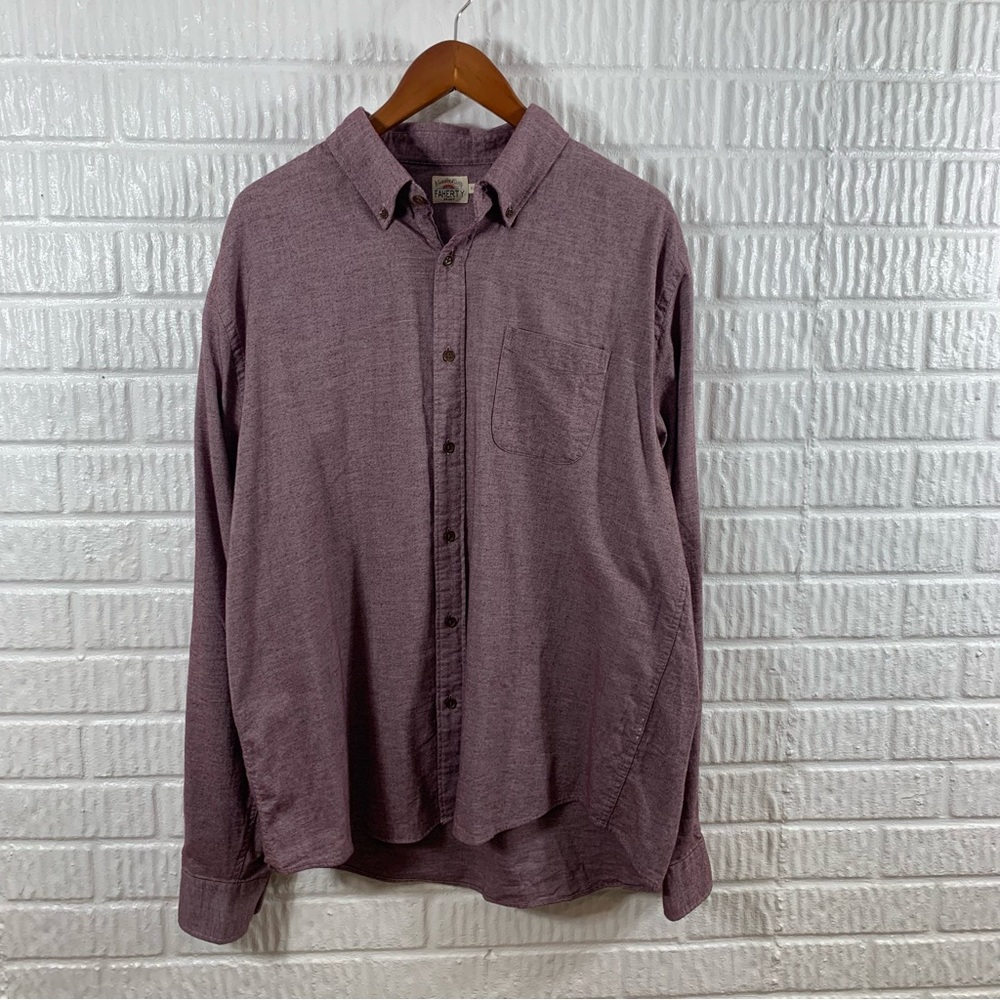 Faherty Men's Long-Sleeve Button-Down Shirt in Plum